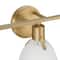 Hello Honey® 24" Cooper White & Gold Metal 3-Light Vanity Light with Etched Glass Shades